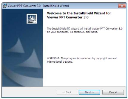 NEC UM280WI - Cliquez sur « Install Viewer PPT Converter 3.0 » dans la fenetre du menu. - 1