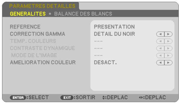 NEC UM280WI - [PARAMETRES DETAILLES] - 1