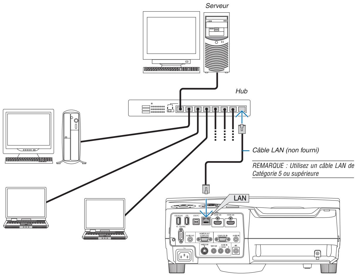 NEC UM280WI - Exemple de connexion LAN - 1