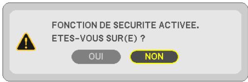 NEC UM280WI - Pour activer la fonction de Sécurité : - 5
