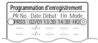 DAEWOO ELECTRONICS DHR-8105S - Appuyez sur [ENTER] pour sauvegarder la programmation. La liste des programmations s'affiche. - 1