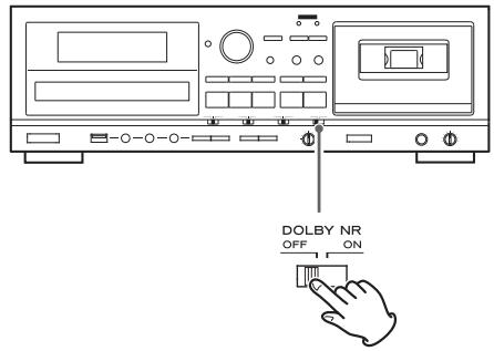 TEAC AD-800-B - Set the DOLBY NR (noise reduction) switch ON or OFF. - 1