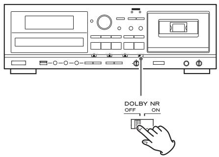 TEAC AD-800-B - Set the DOLBY NR (noise reduction) switch. - 1