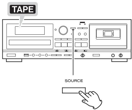 TEAC AD-800-B - Appuyez répétitivement sur la touche SOURCE afin de sélectionner "TAPE - 1