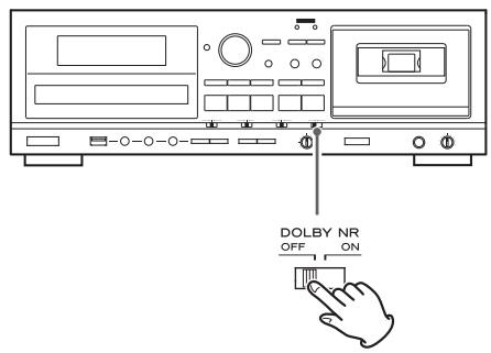 TEAC AD-800-B - Réglez le commutateur DOLBY NR (réduction de bruit) sur on ou sur OFF. - 1