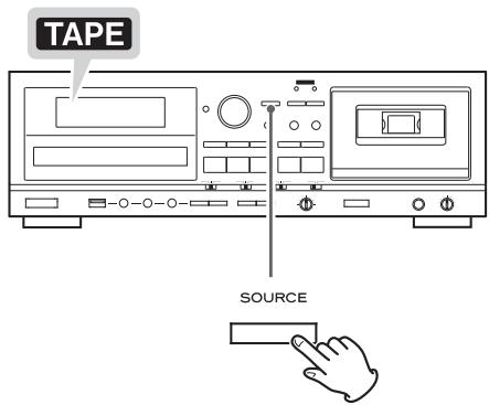 TEAC AD-800-B - Press the SOURCE button repeatedly to select "TAPE". - 1