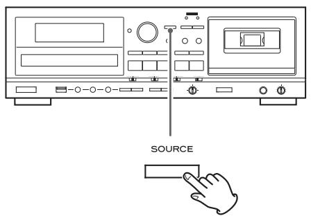 TEAC AD-800-B - Press the SOURCE button repeatedly to select the source to be recorded (CD, USB, or LINE). - 1