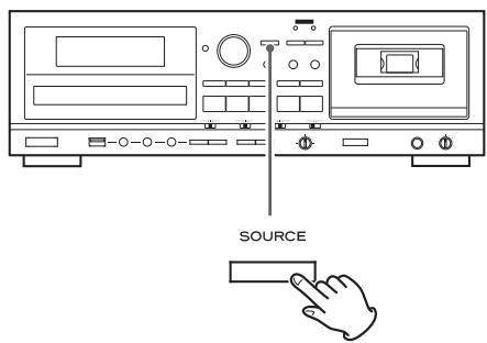 TEAC AD-800-B - Press the SOURCE button repeatedly to select the source to be recorded (CD, TAPE, or LINE). - 1