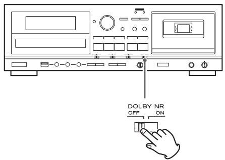 TEAC AD-800-B - Réglez le commutateur DOLBY NR (réduction de bruit). - 1