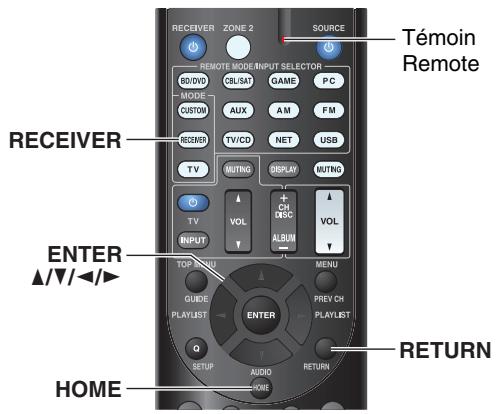 TEAC AGD200 B - Utilisation du menu d'installation (HOME) - 1