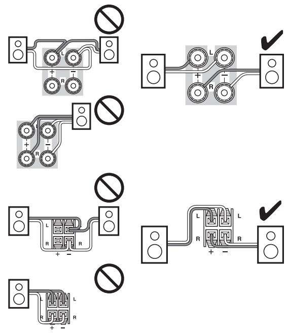 TEAC AGD200 B - Précautions concernant le branchement des enceintes - 2