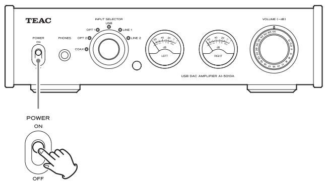 TEAC AI501DA - Turn the unit's POWER switch ON. - 1