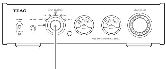 TEAC AI501DA - 3Gire el mando INPUT SELECTOR para seleccionar la fuente de entrada. - 1