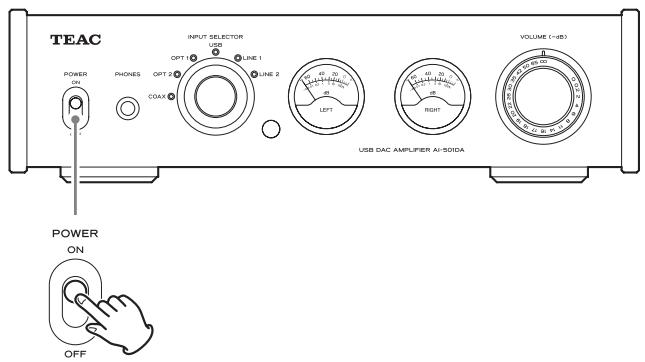 TEAC AI501DA - Set the POWER switch to ON. - 1