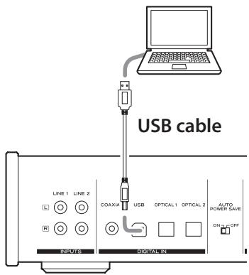 TEAC AI501DA - Connect the computer to the unit using a USB cable. - 1