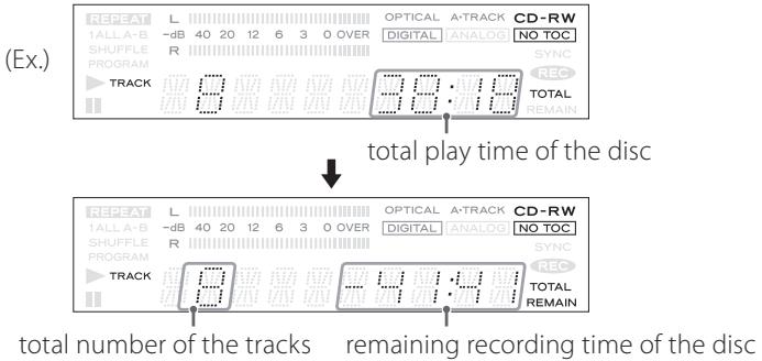 TEAC CD-RW890 - Time Display - 3