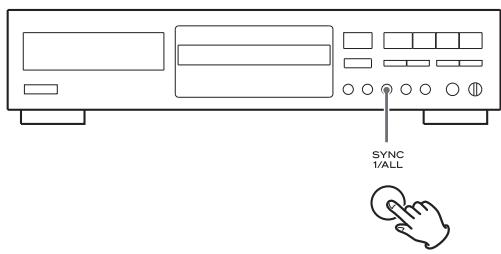 TEAC CD-RW890 - Pulse el botón SYNC 1/ALL y selección "SYNC 1" o "SYNC ALL". - 1