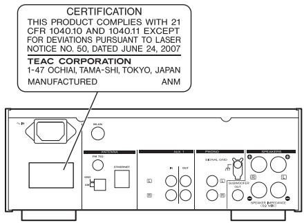 TEAC CR-H500NT - CAUTION - 1