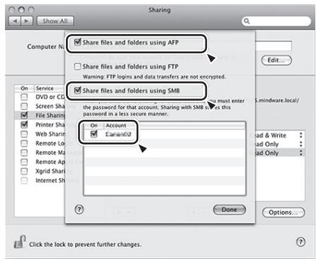 TEAC CR-H500NT - Preparations for Shared Folders (Mac OSX 10.5.0 or higher) - 2