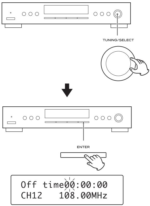 TEAC T-R650 - Gire el mando TUNING/SELECT para definir el horario de inicio (hora) y pulse el botón ENTER. - 6