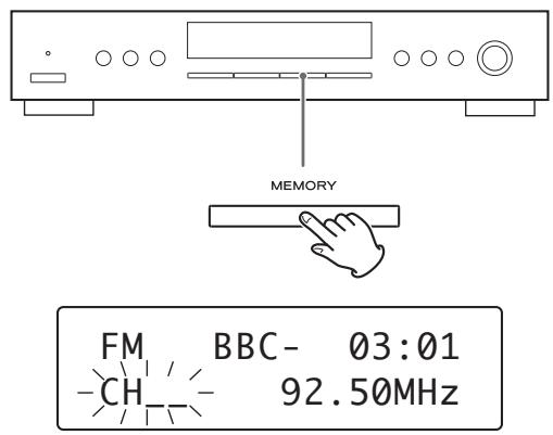 TEAC T-R650 - Press the MEMORY button. - 1