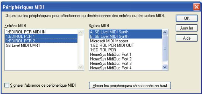 CAKEWALK SONAR 8 - Sélection des entrées MIDI - 1