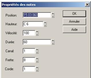 CAKEWALK SONAR 8 - Éditer les propriétés d'une note - 1