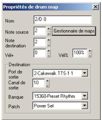 CAKEWALK SONAR 8 - Boîte de dialogue propriétés de la map - 1