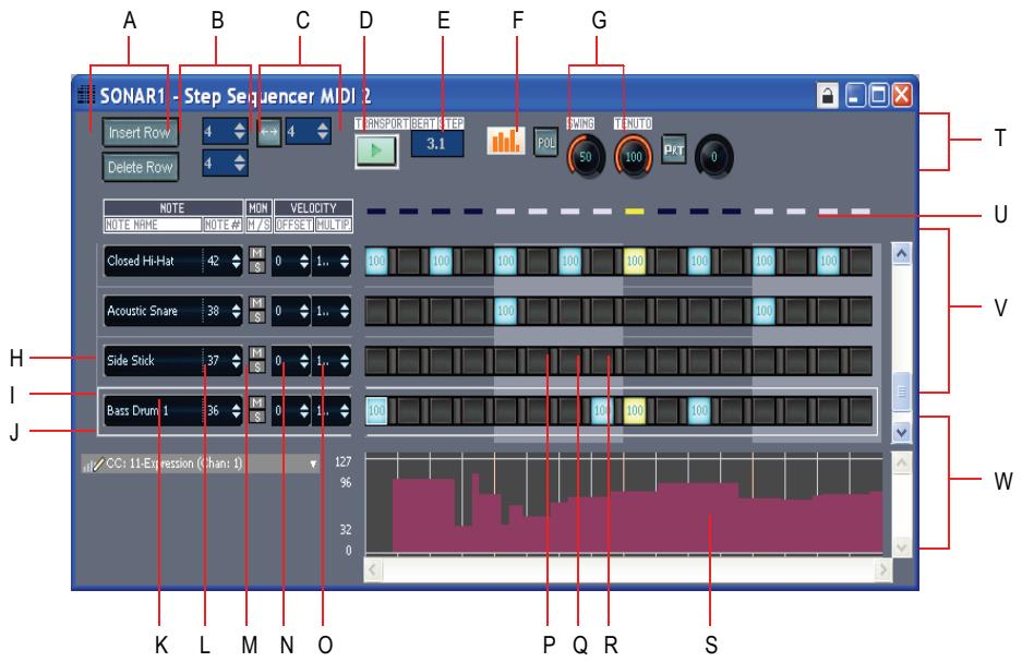 CAKEWALK SONAR 8 - Interface du séquenceur pas à pas - 1