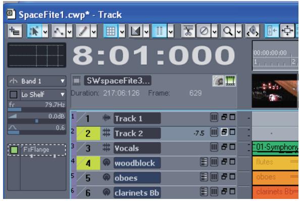 CAKEWALK SONAR 8 - Affichage de la position de lecture dans la vue pistes - 1