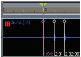 CAKEWALK SONAR 8 - Démonstration de la commande caler la mesure/le temps sur la position de lecture : - 4