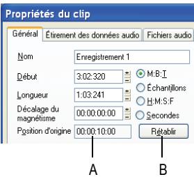 CAKEWALK SONAR 8 - Rétablir le timestamp d'origine des clips - 1
