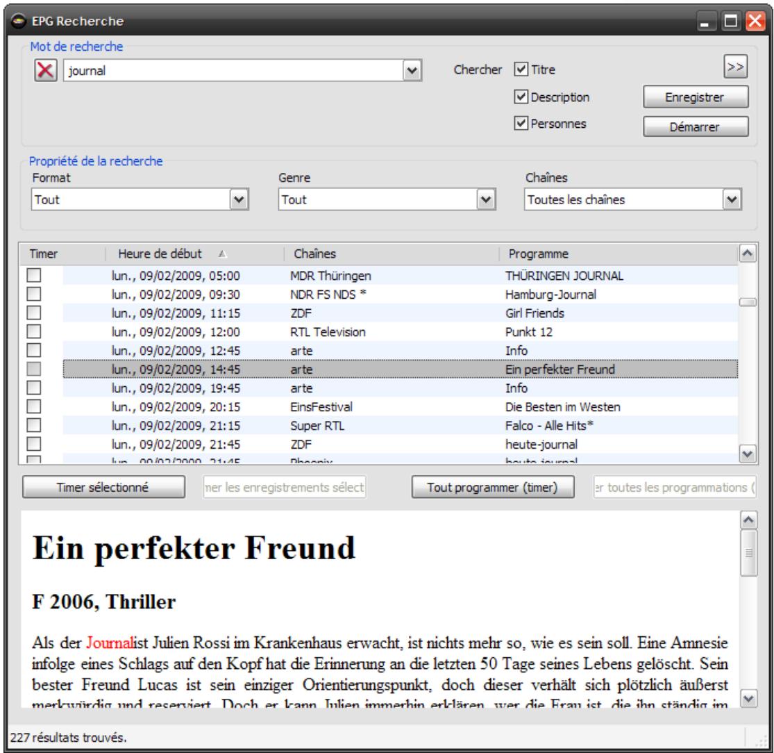 ELGATO THC - La recherche EPG - 2