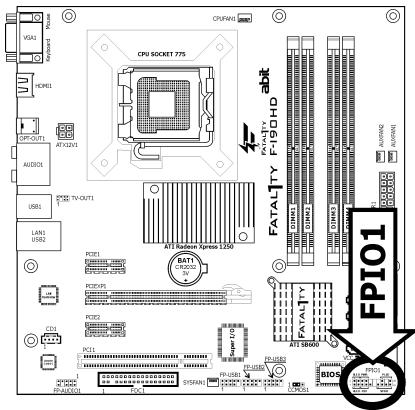 ABIT FATAL1TY F-I90HD - Front Panel Switches & Indicators Headers - 1