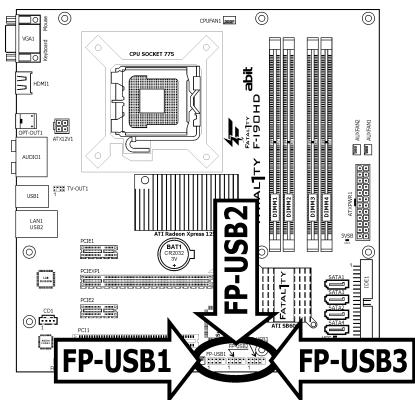 ABIT FATAL1TY F-I90HD - Additional USB 2.0 Port Headers - 1