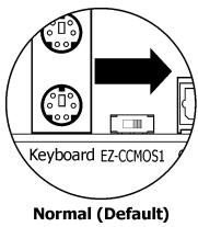 ABIT IN9 32X-MAX - To clear the CMOS memory by EZ-CCMOS1: - 1