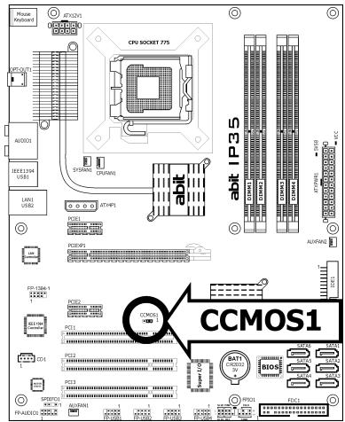 ABIT IP35 - CMOS Memory Clearing Header and Backup Battery - 2
