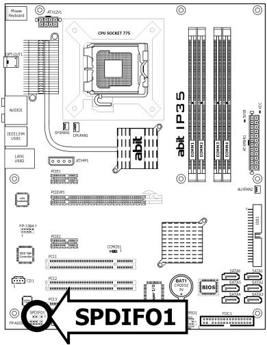 ABIT IP35 - S/PDIF Output Connection Header - 1