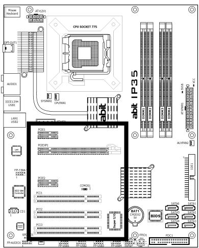 ABIT IP35 - PCI and PCI Express X16, X1 Slots - 1