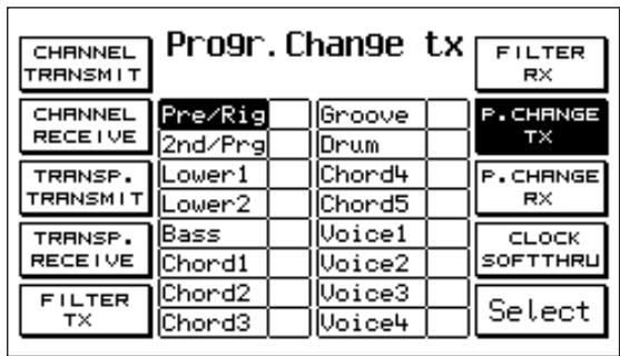 KETRON X1 - Pour accéder au menu MIDI de l'affichage principal appuyez sur f 6 - MIDI. - 5