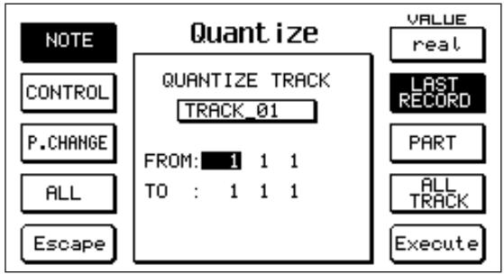 KETRON X1 - Pour quantifier une piste, procédez comme suit: - 1