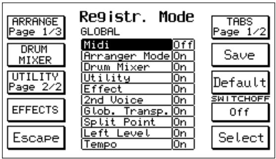 KETRON X4 - REGISTRATION MODE (F3) - 1