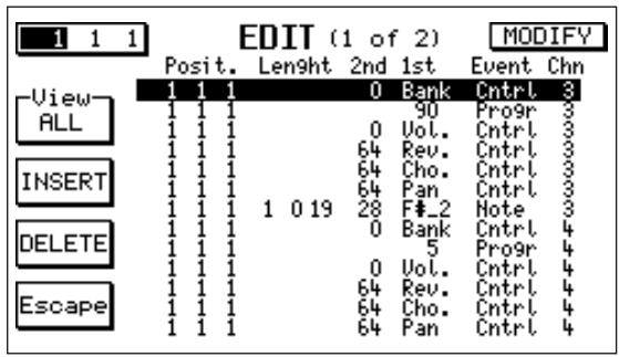 KETRON X4 - Editing individuel des événements (fonction EDIT): - 1