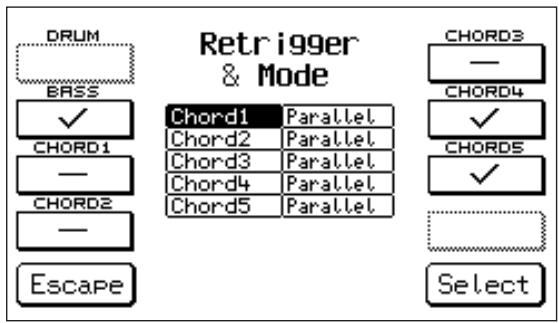 KETRON X4 - Pour passer à la Page 2 du menu Arrange Mode appuyez sur Page >: - 1