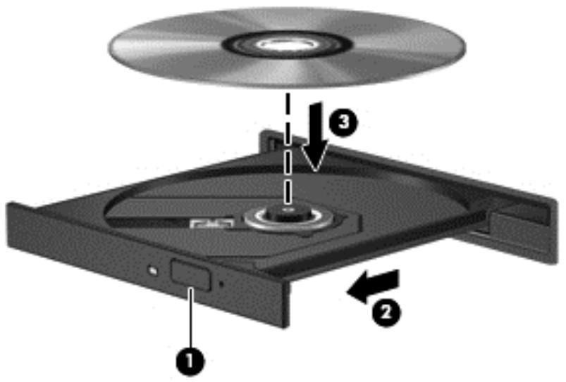 COMPAQ CQ58-D31SF - Insertion d'un disque optique - 2