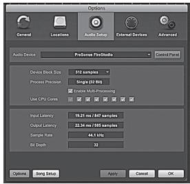 PRESONUS FIRESTUDIO MOBILE - Création d'un nouveau morceau :configuration par défaut des entrées/sorties audio - 4