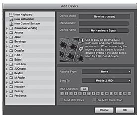 PRESONUS FIRESTUDIO MOBILE - Configuration d'un module de sons MIDI externe depuis la page de démarrage : - 3