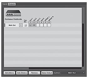 PRESONUS FIRESTUDIO MOBILE - Création d'un nouveau morceau :configuration par défaut des entrées/sorties audio - 7