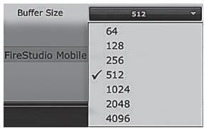 PRESONUS FIRESTUDIO MOBILE - Change la taille de mémoire tampon de la FireStudio Mobile (PC sous Windows uniquement). - 1