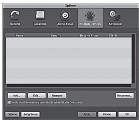 PRESONUS FIRESTUDIO MOBILE - Configuration d'un module de sons MIDI externe depuis la page de démarrage : - 2